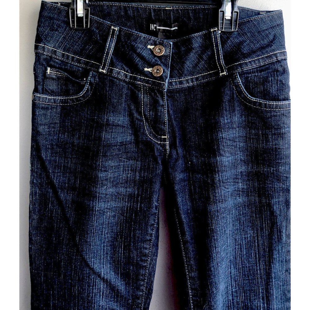 INC International Concepts Jeans  Low RISE SZ 2 Bootleg Dark Wash Stretch
